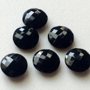 Shop Onyx Faceted Beads! 14mm Each Black Onyx Faceted Round Gemstones, 5 Pieces Double Side Cut Black Onyx Round Gems Stones For Jewelry – KS3150 | Natural genuine faceted Onyx beads for beading and jewelry making.  #jewelry #beads #beadedjewelry #diyjewelry #jewelrymaking #beadstore #beading #affiliate #ad