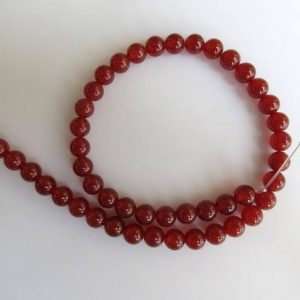 Shop Onyx Round Beads! Natural Red Onyx Large Hole Gemstone beads, 8mm Red Onyx Smooth Round Mala Beads, Drill Size 1mm, 15 Inch Strand, GDS562 | Natural genuine round Onyx beads for beading and jewelry making.  #jewelry #beads #beadedjewelry #diyjewelry #jewelrymaking #beadstore #beading #affiliate #ad