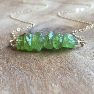 Shop Peridot Necklaces! Raw Peridot Necklace, August Birthstone Necklace,Gift For Her, Raw Crystal Necklace,  Silver or Gold, Necklaces For Women | Natural genuine Peridot necklaces. Buy crystal jewelry, handmade handcrafted artisan jewelry for women.  Unique handmade gift ideas. #jewelry #beadednecklaces #beadedjewelry #gift #shopping #handmadejewelry #fashion #style #product #necklaces #affiliate #ad
