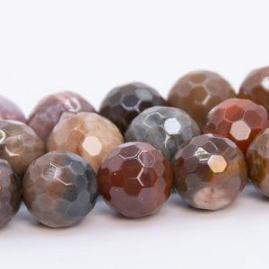 Shop Petrified Wood Beads! 6MM Brown Petrified Wood Jasper Beads Grade AAA Genuine Natural Gemstone Micro Faceted Round Loose Beads 15" /7.5" Bulk Lot Options (109954) | Natural genuine faceted Petrified Wood beads for beading and jewelry making.  #jewelry #beads #beadedjewelry #diyjewelry #jewelrymaking #beadstore #beading #affiliate #ad