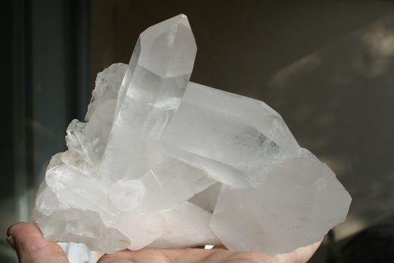 Lemurian Clear Quartz 6" Minas Gerais Brazil Large Points Crystal Cluster