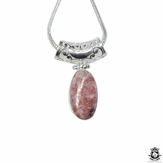 Rhodochrosite Pendant & Free 3mm Italian Chain P4700