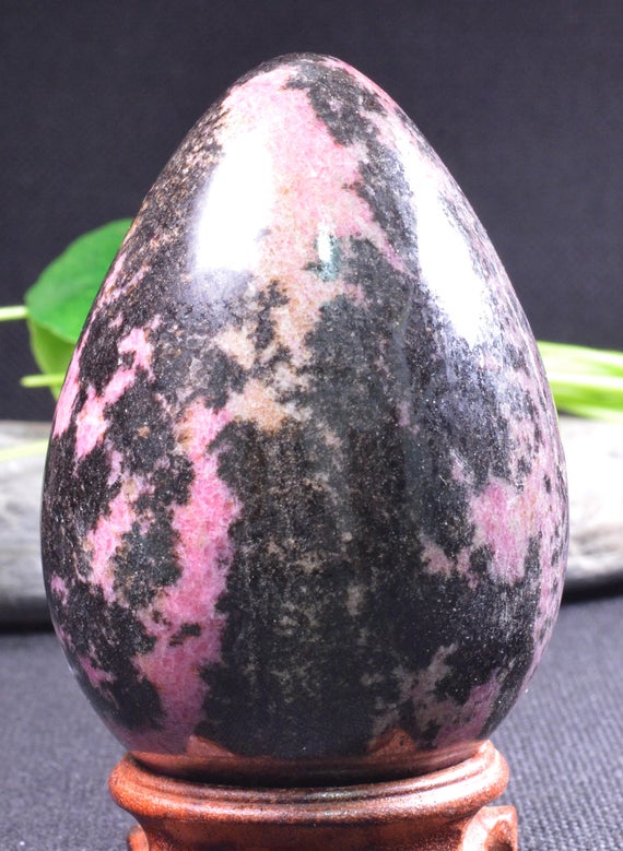 Large Pink And Black Rhodonite Egg Shaped Crystal/egg Shaped Pink Rhodonite Stone/energy Stone/decoration/display-1 Point 111*77mm-1184g#985