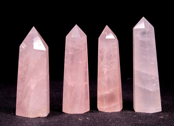Clear Rainbow Rose Quartz Crystal Tower/pink Quartz Crystal Point/love Stone/healing Crystal/chakra/feng Shui/zen/decor/gift For Her