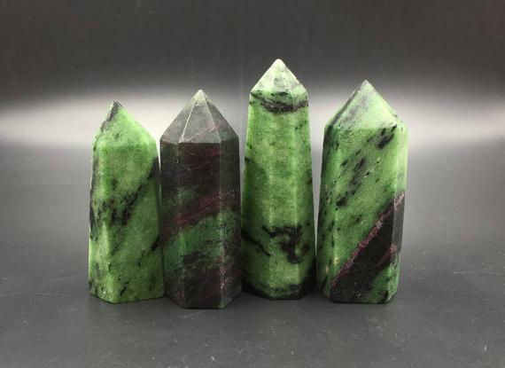Ruby Zoisite Point Tower Green&red Ruby In Zoisite Gemstone Crystal Tower Standing Point Meditation Tool Healing Reiki Crystal Grid Supply