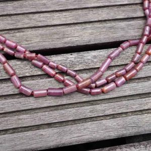 Ruby Corundum cylinder beads 3-4mm (ETB00413B) Unique jewelry/Vintage jewelry/Gemstone necklace | Natural genuine beads Gemstone beads for beading and jewelry making.  #jewelry #beads #beadedjewelry #diyjewelry #jewelrymaking #beadstore #beading #affiliate #ad