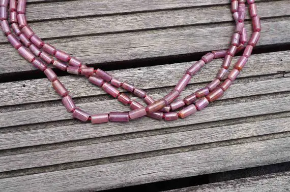 Ruby Corundum Cylinder Beads 3-4mm (etb00413b) Unique Jewelry/vintage Jewelry/gemstone Necklace