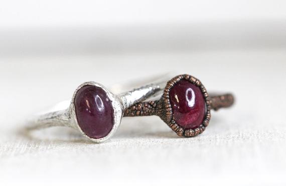 Ruby Ring - Electroformed Jewelry - Untreated Ruby Ring - Cancer Jewelry