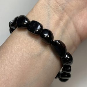 Shop Tumbled Shungite Crystals & Pocket Stones! SHUNGITE BRACELET – Genuine Crystals – Tumbled Stones – Stretchable – Natural – Healing Crystal- Meditation Stone- Jewelry Gift- From Russia | Natural genuine stones & crystals in various shapes & sizes. Buy raw cut, tumbled, or polished gemstones for making jewelry or crystal healing energy vibration raising reiki stones. #crystals #gemstones #crystalhealing #crystalsandgemstones #energyhealing #affiliate #ad