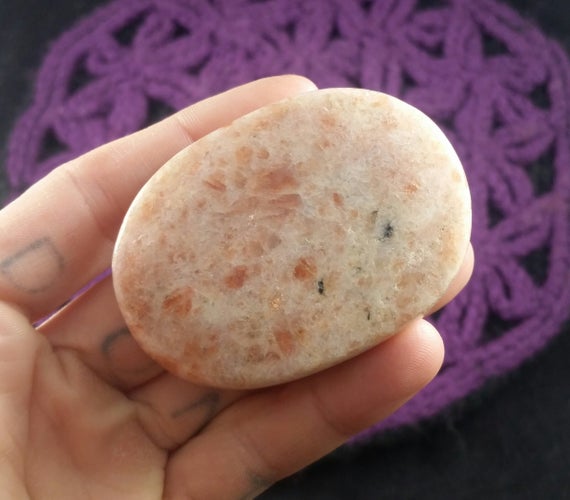 Sunstone Palmstone Gallet Crystal Stones Crystals Palm Sun Stone Shimmer Schiller Orange Solar Plexus Sacral Sunny Chakra