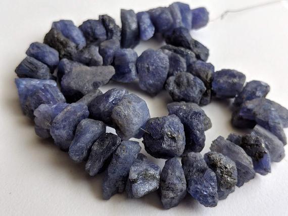 13-20mm Raw Tanzanite Stones, Natural Loose Raw Gemstone, Tanzanite Rough Bead, Tanzanite Nuggets For Jewelry (6.5in To 13in Options)- Pdg79
