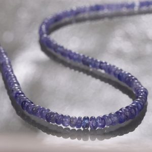 Shop Tanzanite Jewelry! Natural Tanzanite Necklace, AAA+++ Quality Tanzanite Gemstone Smooth Beads, Genuine Tanzanite Jewelry, Gift for women, Dainty Blue Necklace | Natural genuine Tanzanite jewelry. Buy crystal jewelry, handmade handcrafted artisan jewelry for women.  Unique handmade gift ideas. #jewelry #beadedjewelry #beadedjewelry #gift #shopping #handmadejewelry #fashion #style #product #jewelry #affiliate #ad