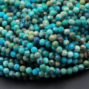 Natural Turquoise 2mm 3mm 4mm 5mm 6mm Faceted Round Beads Real Genuine Natural Blue Green Turquoise Micro Faceted Cut 15.5" Strand | Natural genuine beads Array beads for beading and jewelry making.  #jewelry #beads #beadedjewelry #diyjewelry #jewelrymaking #beadstore #beading #affiliate #ad