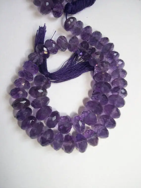 10 Pieces 8mm Amethyst Rondelle Beads Faceted Beads, Beautiful Gorgeous Purple Color Gems, Amethyst Beads Rondelle Faceted Gemstone
