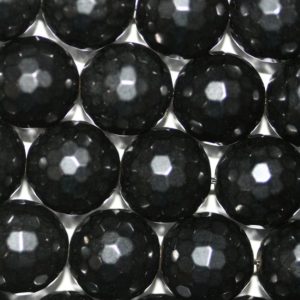 Shop Jet Beads! 15" Strand Natural Lignite Jet Faceted Round Beads (128 Facets) 14mm -Strand 40cm | Natural genuine faceted Jet beads for beading and jewelry making.  #jewelry #beads #beadedjewelry #diyjewelry #jewelrymaking #beadstore #beading #affiliate #ad