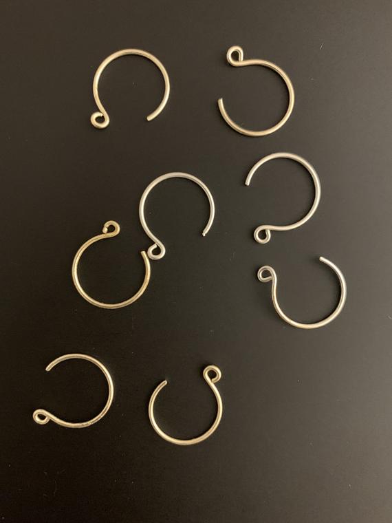 Gold & Silver Plated Ear Wires: Semi Circle Hoop Earring Blanks