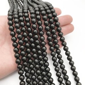 Shop Jet Beads! 8mm Jet Beads, Black stone Beads, Round Gemstone Beads, Wholesale Beads | Natural genuine round Jet beads for beading and jewelry making.  #jewelry #beads #beadedjewelry #diyjewelry #jewelrymaking #beadstore #beading #affiliate #ad