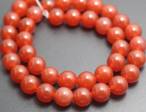 4mm-12mm Natural Red Agate Smooth And Round  Beads,15 Inches One Strand