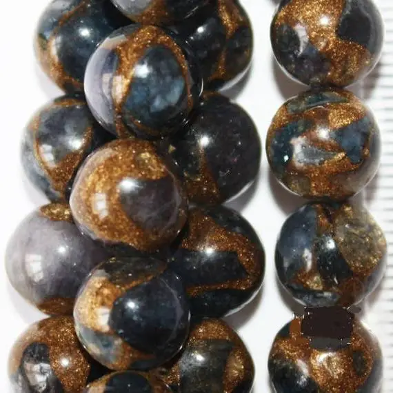 Mosaic Agate Beads - Round 10 Mm Beads - Full Strand 15", 38 Beads, A Quality