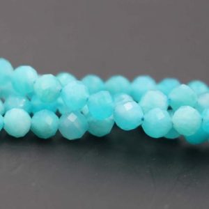 Shop Amazonite Faceted Beads! 5mm Natural Amazonite Faceted Small Size Beads,5mm Small Size Beads Wholesale Bulk supply,15 inches one starand | Natural genuine faceted Amazonite beads for beading and jewelry making.  #jewelry #beads #beadedjewelry #diyjewelry #jewelrymaking #beadstore #beading #affiliate #ad