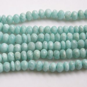 Shop Amazonite Faceted Beads! Amazonite Faceted Rondelle Beads, 8mm to 9mm Amazonite Rondelle Beads, Natural Amazonite Rondelles, 8 Inch Strand, GDS1365 | Natural genuine faceted Amazonite beads for beading and jewelry making.  #jewelry #beads #beadedjewelry #diyjewelry #jewelrymaking #beadstore #beading #affiliate #ad