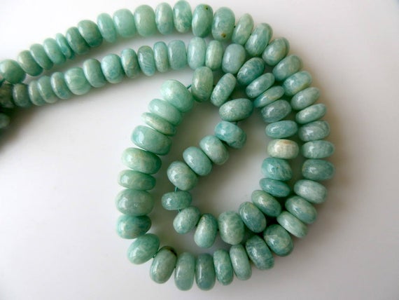 Amazonite Rondelle Beads, Smooth Amazonite Rondelle Beads, 7mm To 12mm Beads, 18 Inch Strand, Gds658