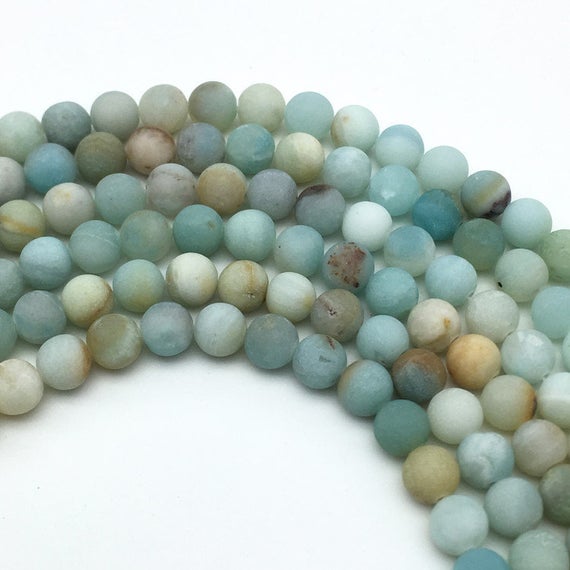 6mm Matte Amazonite Beads, Round Gemstone Beads, Wholesale Beads
