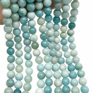 Shop Amazonite Round Beads! 8mm Amazonite Beads, Round Gemstone Beads, Wholesale Beads | Natural genuine round Amazonite beads for beading and jewelry making.  #jewelry #beads #beadedjewelry #diyjewelry #jewelrymaking #beadstore #beading #affiliate #ad