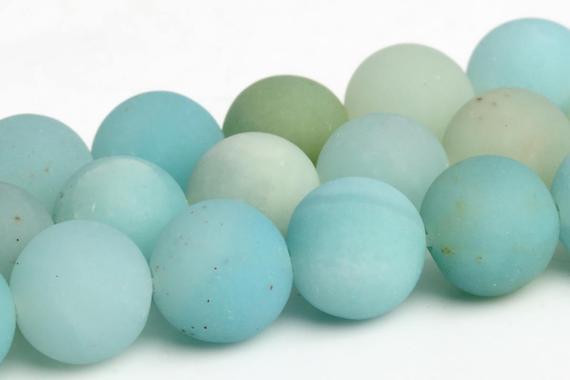 Matte Blue Amazonite Beads Grade A Genuine Natural Gemstone Round Loose Beads 6mm 8mm 10mm Bulk Lot Options