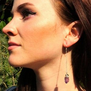 Shop Gemstone & Crystal Earrings! Raw Amethyst Earrings / Silver Amethyst Earrings / February Birthstone / Crystal Earrings | Natural genuine Gemstone earrings. Buy crystal jewelry, handmade handcrafted artisan jewelry for women.  Unique handmade gift ideas. #jewelry #beadedearrings #beadedjewelry #gift #shopping #handmadejewelry #fashion #style #product #earrings #affiliate #ad
