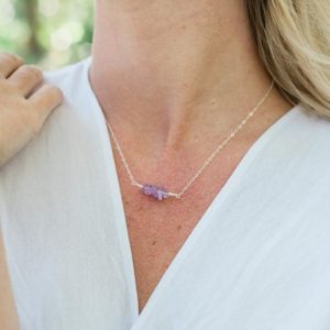 Shop Amethyst Necklaces! Amethyst beaded necklace – Amethyst necklace – Boho gemstone necklace – Amethyst gemstone bead bar necklace – February birthstone necklace | Natural genuine Amethyst necklaces. Buy crystal jewelry, handmade handcrafted artisan jewelry for women.  Unique handmade gift ideas. #jewelry #beadednecklaces #beadedjewelry #gift #shopping #handmadejewelry #fashion #style #product #necklaces #affiliate #ad
