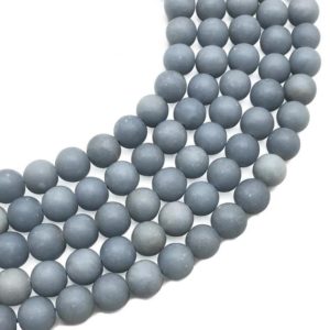 Shop Angelite Beads! 10mm Matte Angelite Beads, Round Gemstone Beads, Wholesale Beads | Natural genuine round Angelite beads for beading and jewelry making.  #jewelry #beads #beadedjewelry #diyjewelry #jewelrymaking #beadstore #beading #affiliate #ad