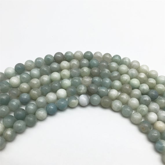 6mm Aquamarine Beads, Round Gemstone Beads, Wholesale Beads