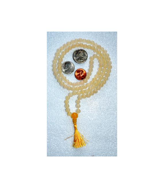 Mala Prayer Beads, Yoga Jewelry, Mantra Beads, Japa Mala 108 - Yellow Aventurine Handmade Mala Beads Necklace - Chakra Healing, Spirituality