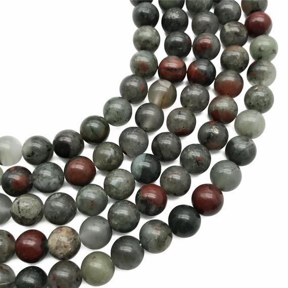 10mm Africa Bloodstone Beads, Round Gemstone Beads, Wholesale Beads