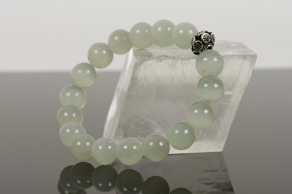 Green Calcite Bracelet, Aaa Grade Light Green 10mm Calcite Natural Gemstone Bracelet, Stacking Bracelet Healing Gemstone Jewelry