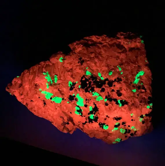 1.7lb Franklinite And Willemite With Calcite Specimen - Fluorescent Natural Mineral - Raw Crystal- Rough Stone- Collectable- From New Jersey