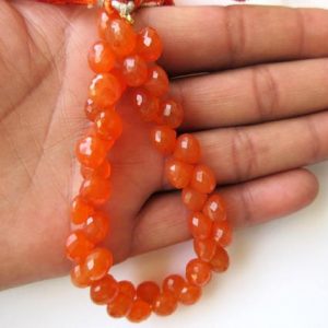 Shop Carnelian Bead Shapes! Natural Carnelian Faceted Onion Briolette Beads, Onion Shaped Carnelian Faceted Beads, 8mm Each, 8 Inch Strand, GDS621 | Natural genuine other-shape Carnelian beads for beading and jewelry making.  #jewelry #beads #beadedjewelry #diyjewelry #jewelrymaking #beadstore #beading #affiliate #ad