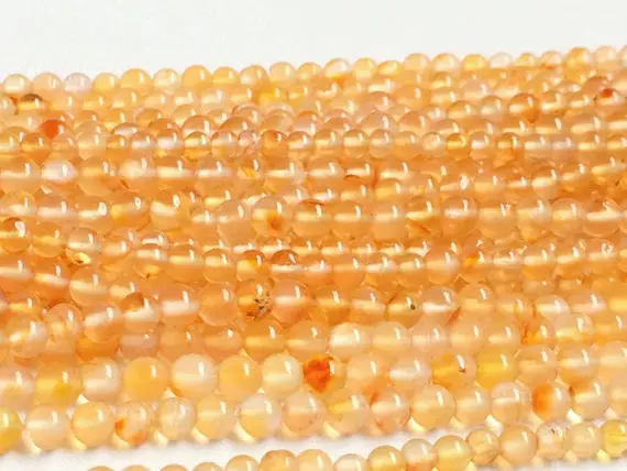 2.5mm Carnelian Plain Rondelle, Orange Carnelian Plain Round Beads, Carnelian Gemstone, 13in Carnelian Ball For Jewelry (1st To 10st Option)