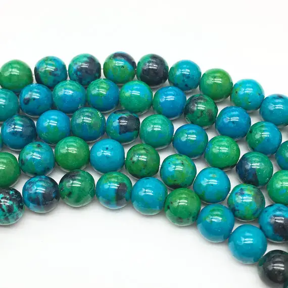10mm Chrysocolla Beads, Round Gemstone Beads, Wholesale Beads