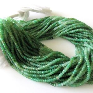 Shop Chrysoprase Faceted Beads! Chrysoprase Rondelle Beads, 3mm/4mm Faceted Chrysoprase Beads, , Green Shaded Chrysoprase Beads, Chrysoprase Stone, 13 Inch Strand, GDS1065 | Natural genuine faceted Chrysoprase beads for beading and jewelry making.  #jewelry #beads #beadedjewelry #diyjewelry #jewelrymaking #beadstore #beading #affiliate #ad