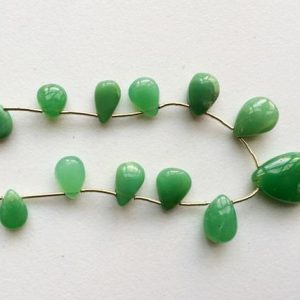 Shop Chrysoprase Bead Shapes! 6x8mm – 9x14mm Chrysoprase Plain Pear Beads, 7 Inch Chrysoprase Strand For Jewelry, 13 Pieces Chrysophase Pear Briolettes | Natural genuine other-shape Chrysoprase beads for beading and jewelry making.  #jewelry #beads #beadedjewelry #diyjewelry #jewelrymaking #beadstore #beading #affiliate #ad