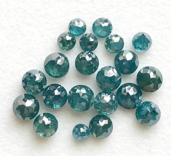 3.5mm Blue Rose Cut Diamond, 1 Pc Blue Tamboli Rough Diamond, Loose Blue Raw Diamond, Faceted Diamond Cabochon For Jewelry - Ddp4