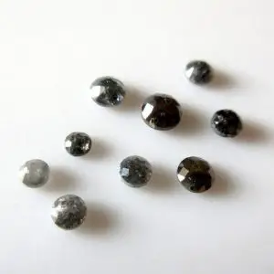 Shop Diamond Chip & Nugget Beads! 4pcs Natural Black Gray Rose Cut Diamond Loose, Rough Diamond Rose Cut, Salt And Pepper Diamonds, 3mm To 4mm Each, SKU-DDS114/1 | Natural genuine chip Diamond beads for beading and jewelry making.  #jewelry #beads #beadedjewelry #diyjewelry #jewelrymaking #beadstore #beading #affiliate #ad