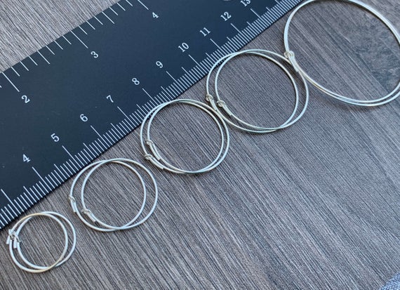 Sterling Silver Beading Hoops: Ear Wire Findings (15mm-45mm)