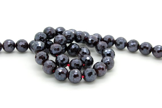 Garnet, Natural Faceted Red Garnet Round Sphere Gemstone Loose Beads With Coating - Rnf90