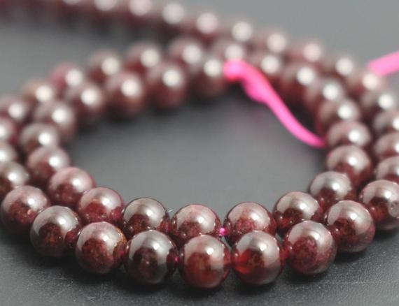 6mm Natural Garnet Beads,smooth And Round Garnet Beads,15 Inches One Starand