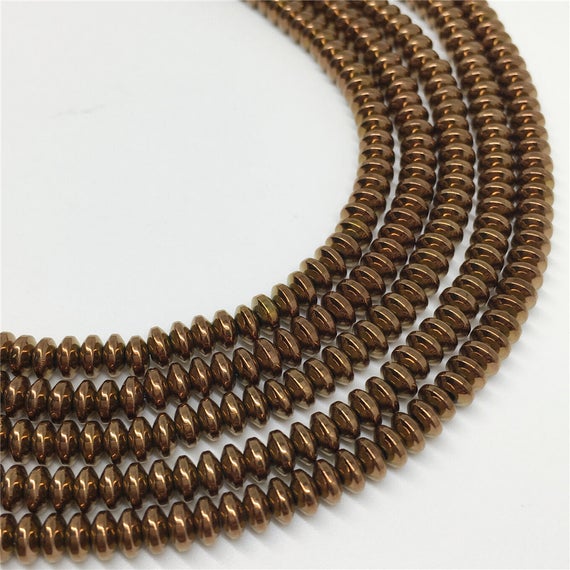 4x2mm Bronze Hematite Beads, Hematite Rondelle Beads, Hematite Jewelry