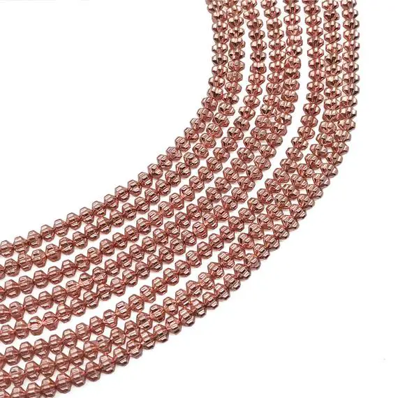 4x3mm Hematite Beads, Rose Gold Hematite Beads, Hematite Rondelle Beads, Hematite Jewelry