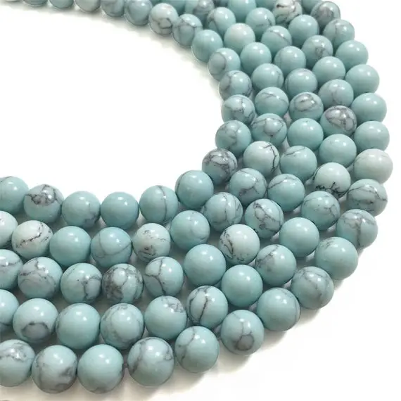 8mm Howlite Turquiose Beads, Turquiose Stone, Gemstone Beads, Wholesale Beads
